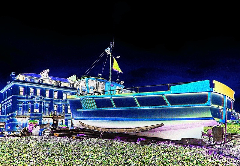 Photographic print Boat and Buildings, Deal