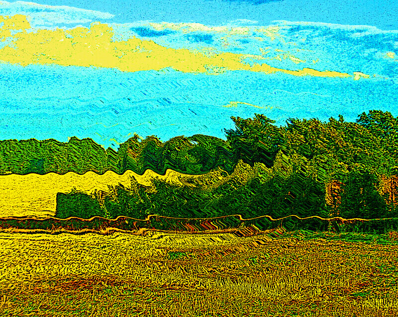 Photographic print of a landscape after Van Gogh