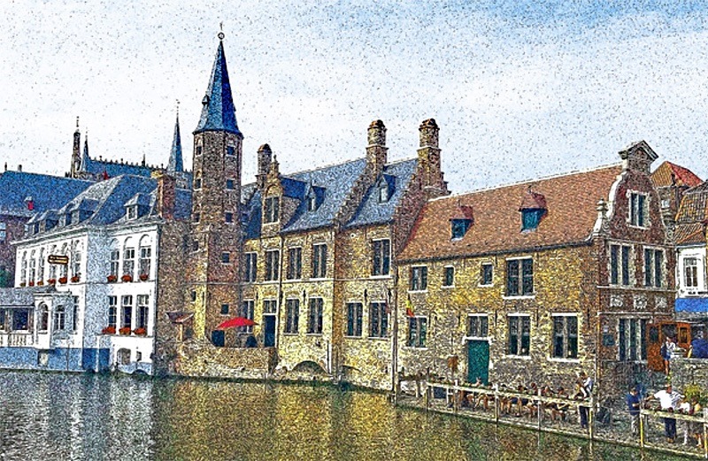 Photographic print Dijver Canal View, Bruges, Belgium