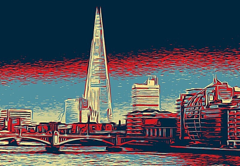 View with The Shard - LONDON LANDMARKS PRINTS