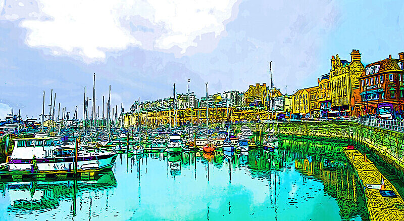 Boats at Ramsgate Royal Harbour - RAMSGATE, CANTERBURY AND LONDON PRINTS
