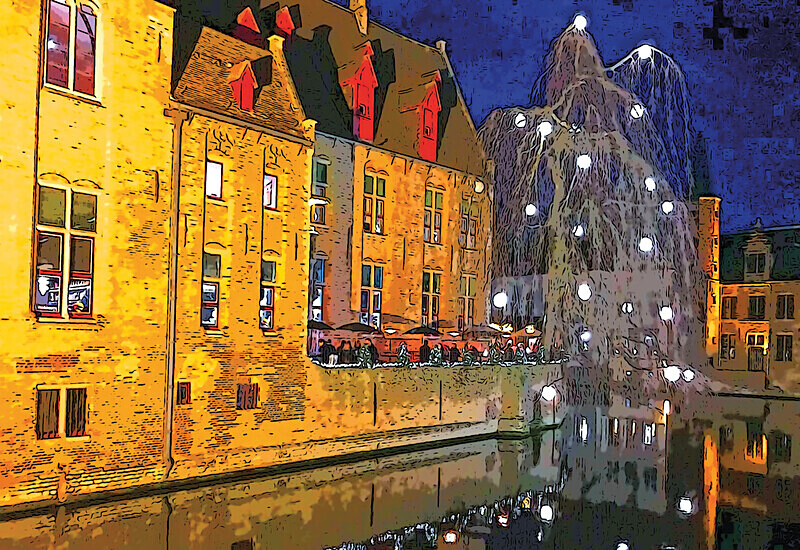 Photographic print, Christmas Lights, Bruges