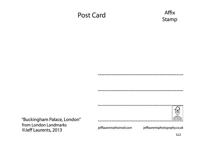 LL2 Back Buckingham Palace London Postcard - BARGAIN BASEMENT POSTCARDS