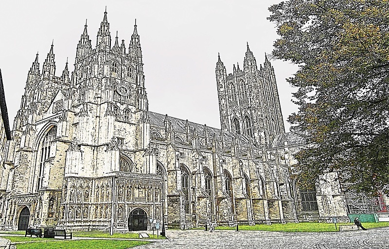Photographic print, View of Canterbury Cathedral
