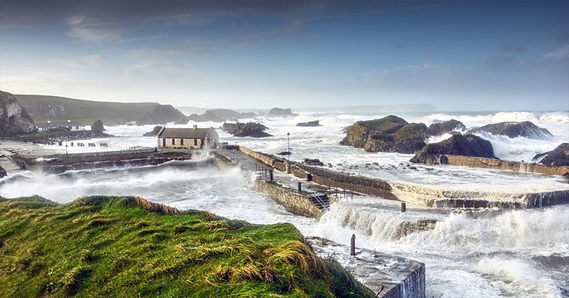 05 30x60 Canvas 2014-108Cp Storm at Ballintoy Harbour Co Antrim - 30X60 Inches