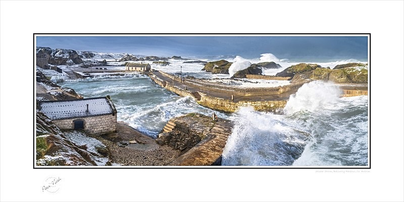 2022-025CP Winter Storm Ballintoy Harbour Co Antrim - Co. Antrim