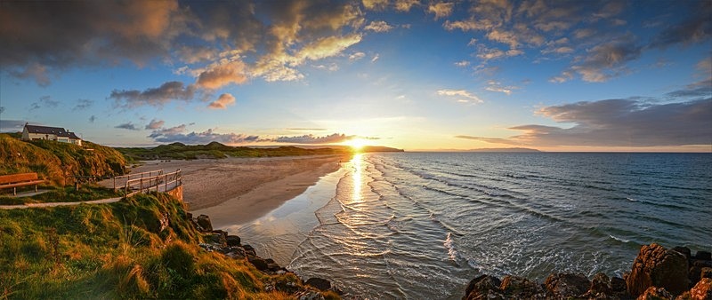 18x48 2013-057CP Sunset at Portstewart Strand - Canvas