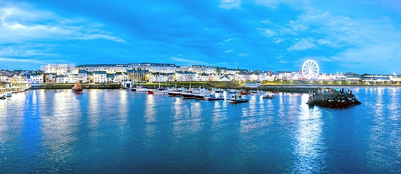 05 20x48 canvas 2019-621CP Portrush Harbour at Dusk Co Antrim - 20X48 Inches