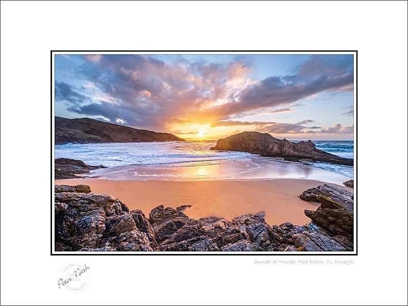 01 9x12 2020-069C Sunset at Murder Hole Beach Co Donegal - Donegal