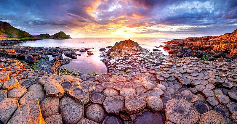 05 30x60 Canvas 2016-004CP Sunset at the Giants Causeway Co Antrim - 30X60 Inches