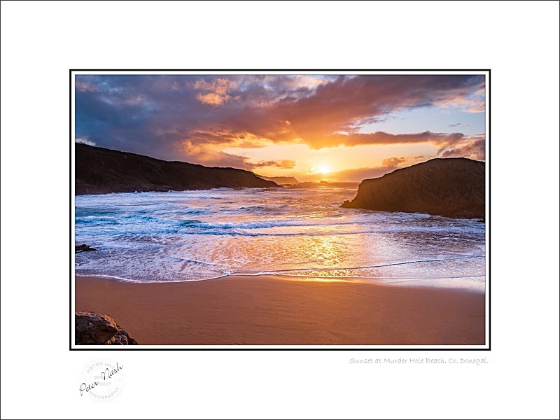 01 9x12 2020-062C Sunset at Murder Hole Beach Co Donegal - Donegal