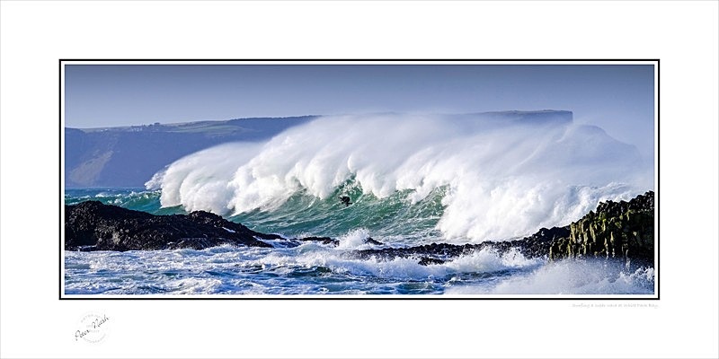 2018-007Cp Surfing a super wave at White Park Bay - Co. Antrim