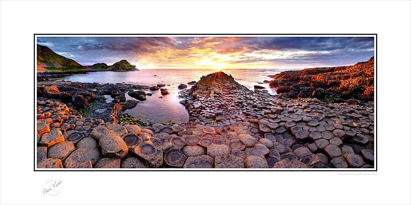 2016-004CP Sunset at the Giants Causeway - Co. Antrim