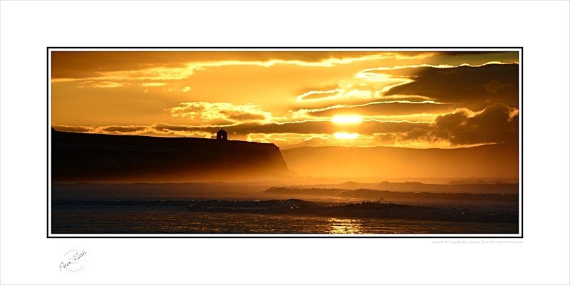 2013-073Cp Sunset at Mussenden Temple from Portstewart Strand - Co. Derry/Londonderry