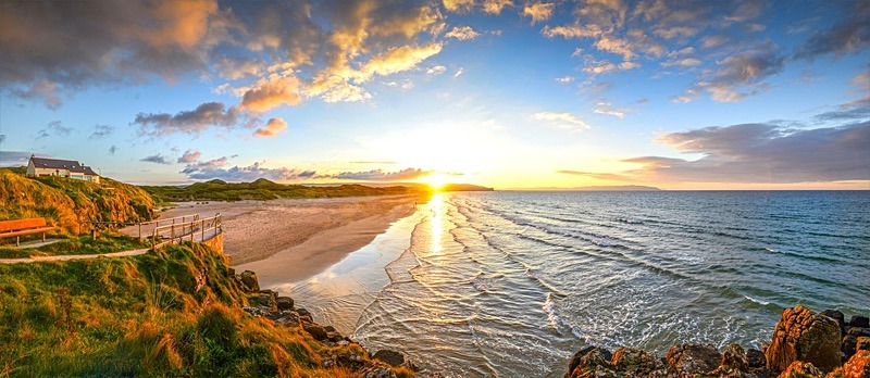 05 20x48 canvas 2013-057CP Sunset at Portstewart Strand - 20X48 Inches
