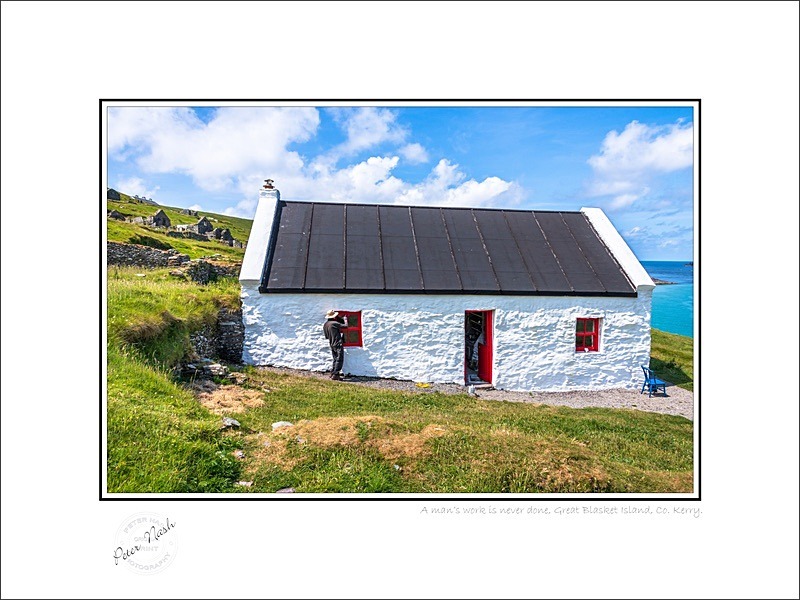 01 9x12 2023-653C A mans work is never done Great Blasket Island Co Ke - Kerry