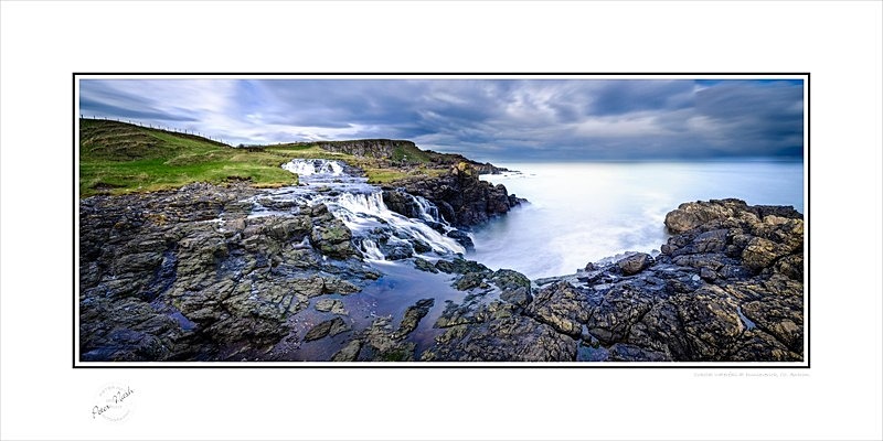 2014-152CP Coastal waterfall at Dunseverick Co Antrim - Co. Antrim