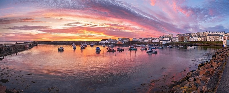 2020-221CP Sunset at Portrush Harbour - Canvas