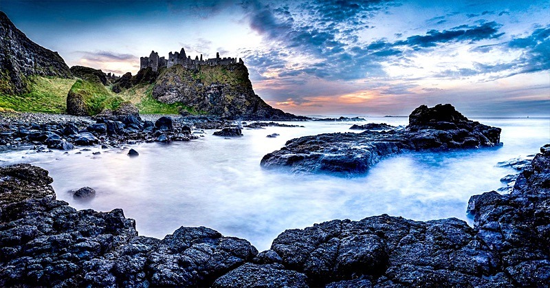 05 30x60 Canvas 2014-050CP Sunset at Dunluce Castle Co Antrim - 30X60 Inches