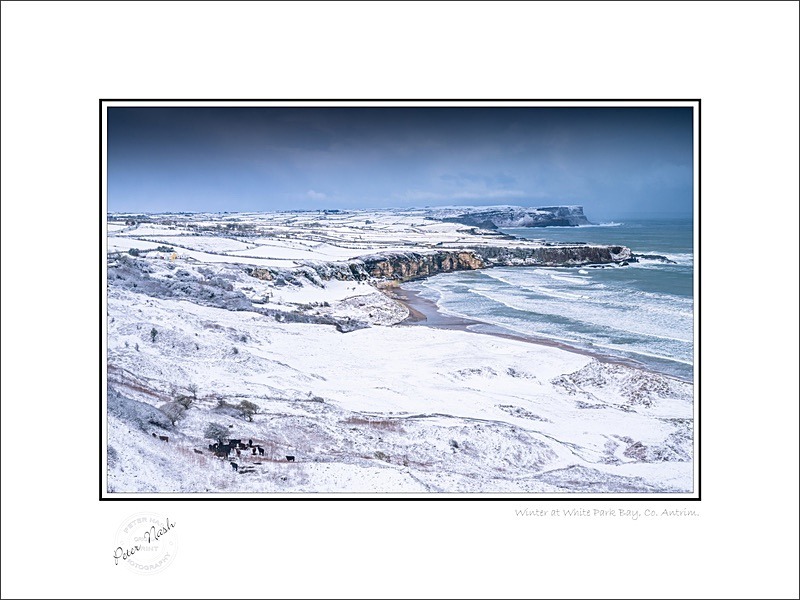 01 9x12 2022-027C Winter at White Park Bay Co Antrim - Co. Antrim