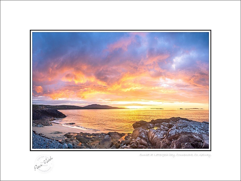 01 9x12 2020-509Cp Sunset at Lettergesh Bay Connemara Co Galway - Galway