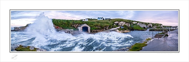2020-277CP Storm waves at Ballinoty Harbour Co Antrim - Co. Antrim