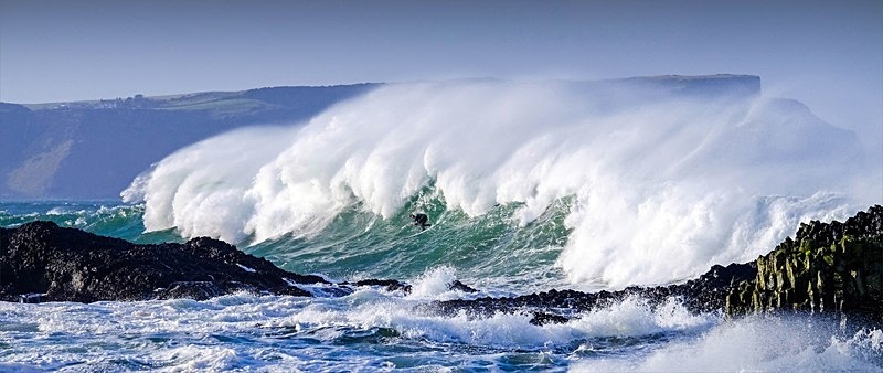 18x48 2018-007C Ballintoy wave Surfer - Canvas