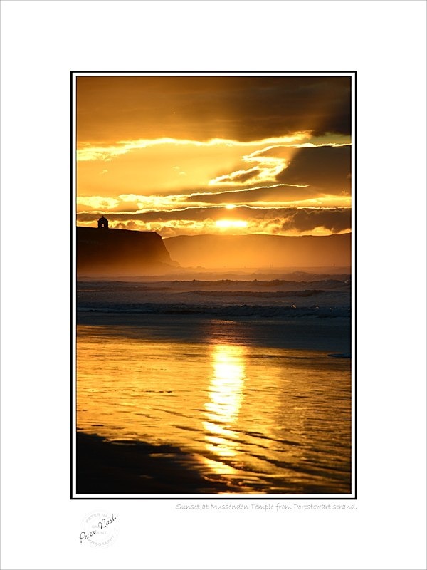 2013-074C Sunset at mussenden Temple from Portstewart Strand - Co. Derry/Londonderry
