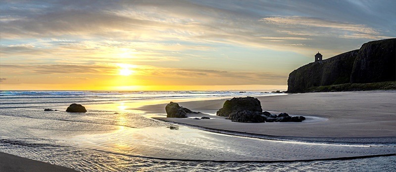 05 20x48 canvas 2011-013CP Sunrise at Mussenden Temple Downhill Strand - 20X48 Inches