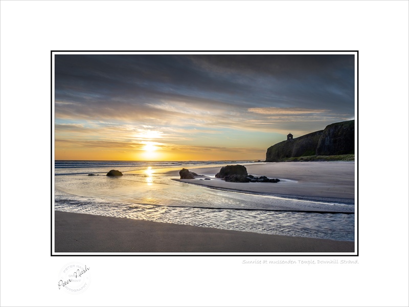 2011-013C Sunrise at Mussendun Temple from Downhill Strand - Co. Derry/Londonderry