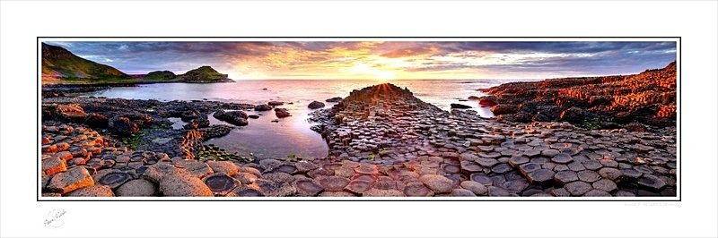 2016-004CP Sunset at the giants Causeway - Co. Antrim