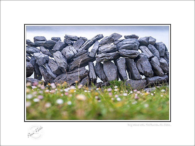 01 9x12 2021-599C Dry stone wall the Burren Co Clare - Clare