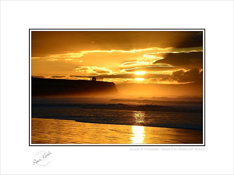 2013-073C Sunset at Mussenden Temple from Portstewart strand - Co. Derry/Londonderry