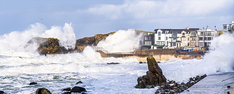 2022-005CP Storm Waves at Portstewart Harbour - Canvas
