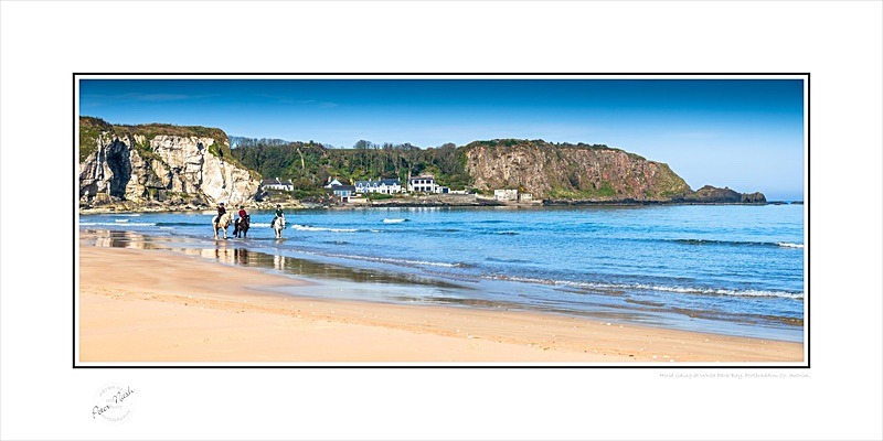 03 12x24 2025-003CP Horse riding at White Park Bay Portbraddon Co Antr - Co. Antrim