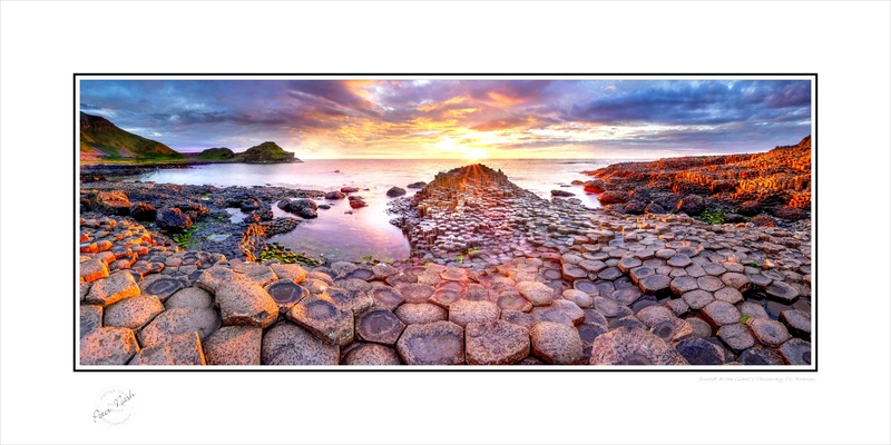2016-004CP Sunset at the Giants Causeway - Co. Antrim