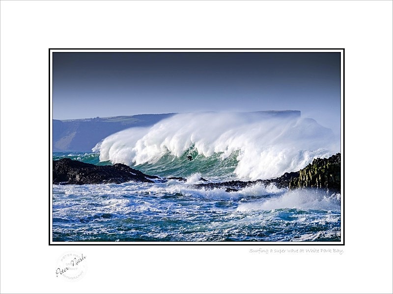 2018-007C Surfing a super wave at White Park Bay - Co. Antrim