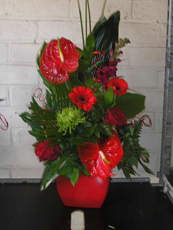 4 - Red event floral display - Corporate and Event Flowers