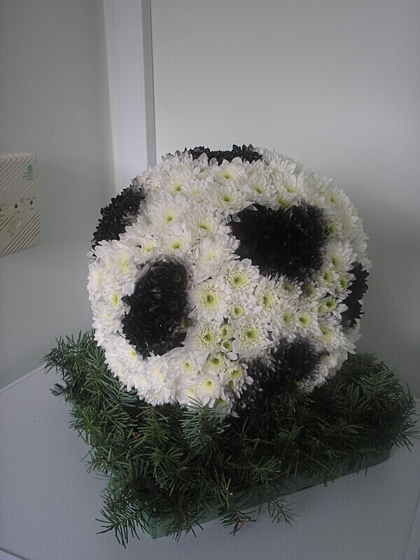 33 - Football with turf tribute - Funeral and Remembrance Flowers
