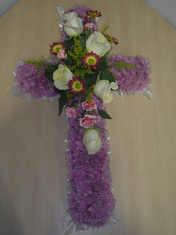 29 - Chysanthum cross tribute - Funeral and Remembrance Flowers