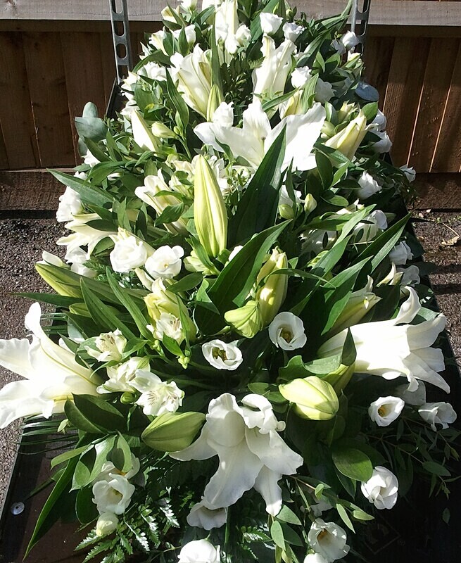 31 - Extra large cofin arrangent - Lillies - Funeral and Remembrance Flowers