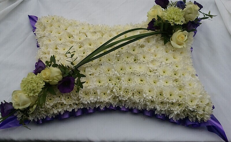 10 - Pillow with 2 posies - Funeral and Remembrance Flowers