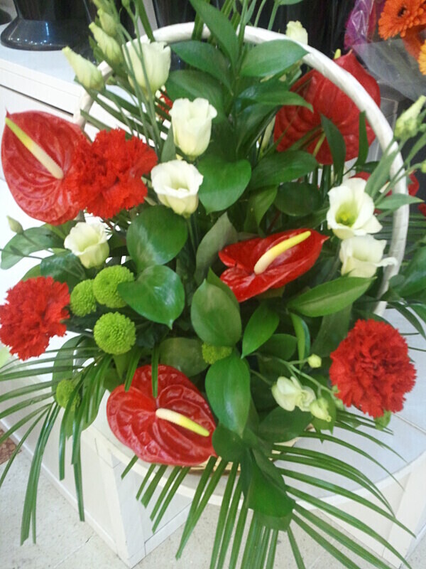 6 - Medium basket - exotic flowers - Funeral and Remembrance Flowers