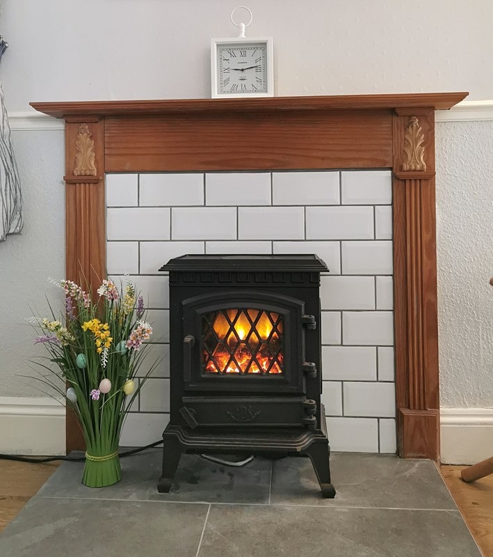 New tiles on the fireplace. Other photos to be updated in due course - More photos of Dolphins Holiday Let