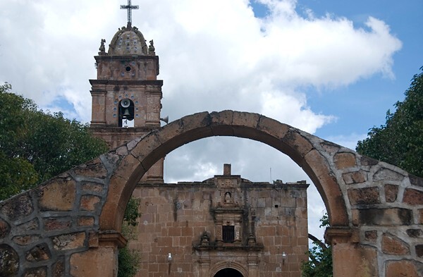 Santa María de la Paz, Zacatecas, Santa María, façade & atrial gate - Zacatecas