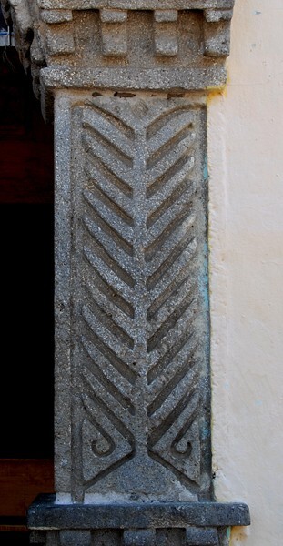 Nicolás Romero, Michoacán, San Andrés, façade, main portal, right  - Nicolás Romero (once San Pedro Azcapotzaltongo)