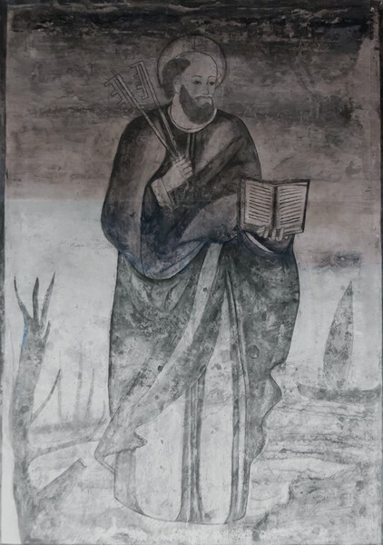 Upper cloister walk mural, St. Peter - San José