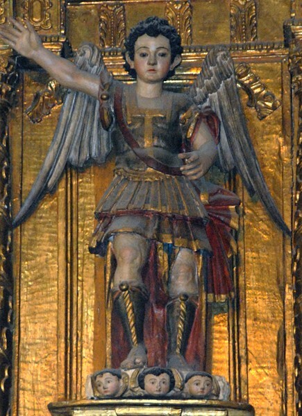 San Pablo, high altar, lower tier right, St. Michael Archangel - Oztotepec, México