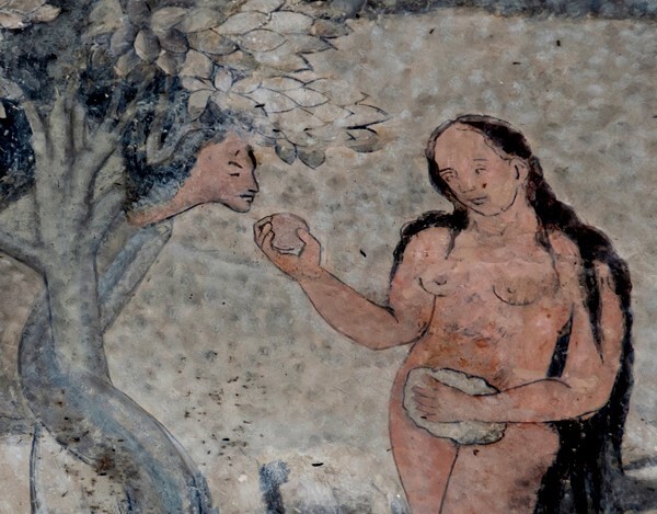 Portería, cloister mural (right), deatil - Santa María Magdalena, church & portería