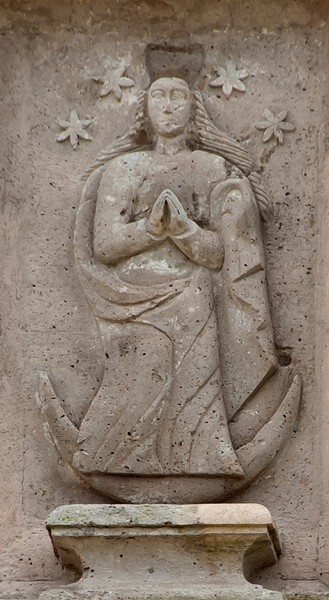 Hospitalito (yurishio), façade, Virgin Immaculate - Cuitzeo, Michoacán